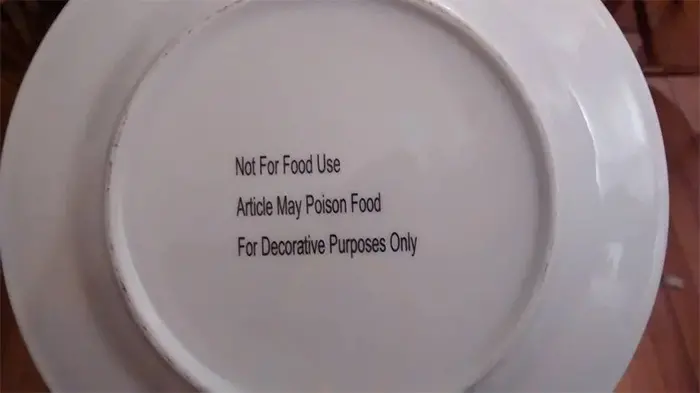 plate not for food use