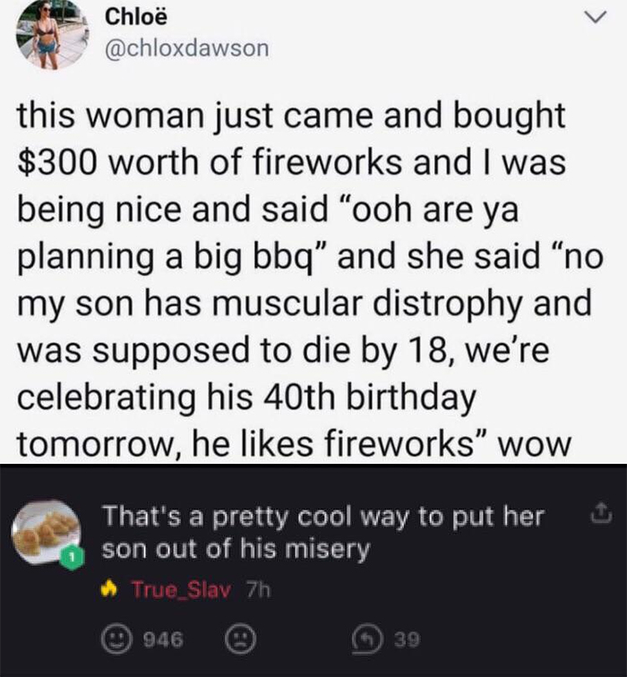 putting son out of misery with fireworks