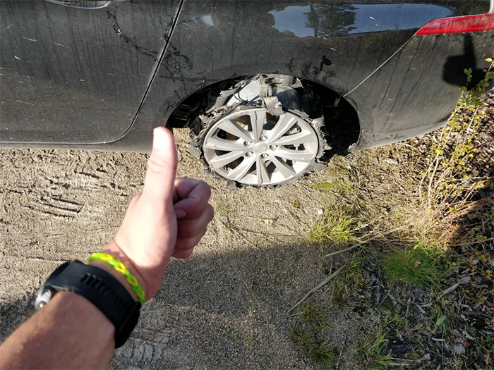 rental car returned with busted tires