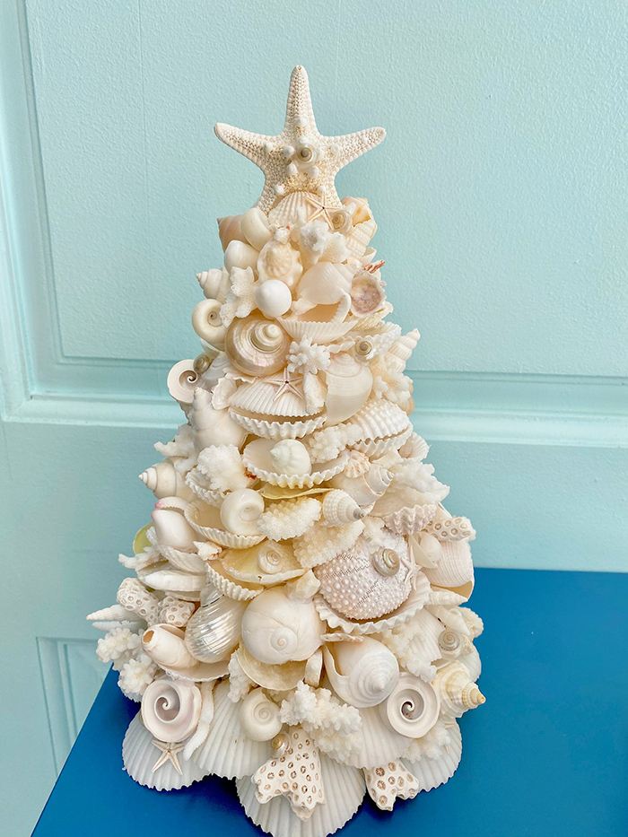 seashell christmas tree decor by kp seashell designs