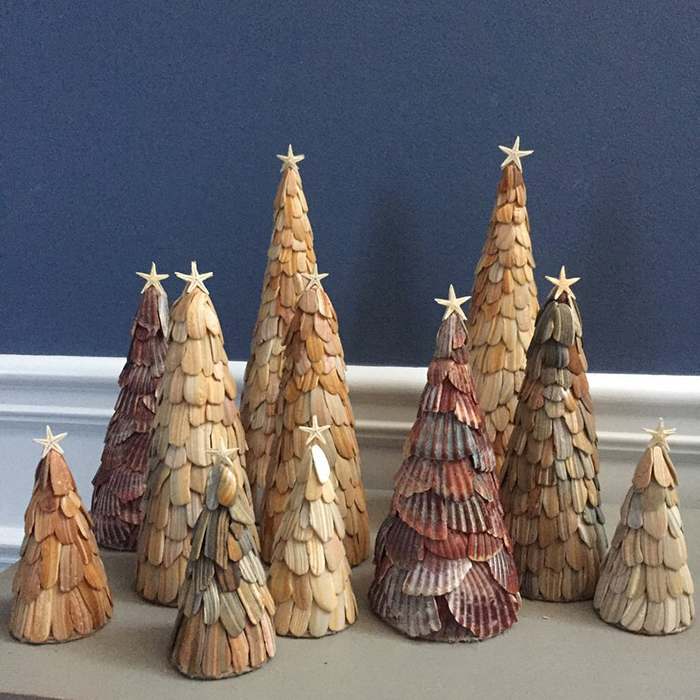 seashell christmas trees by collycolsshop