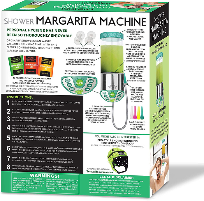 shower margarita machine prank gift box back