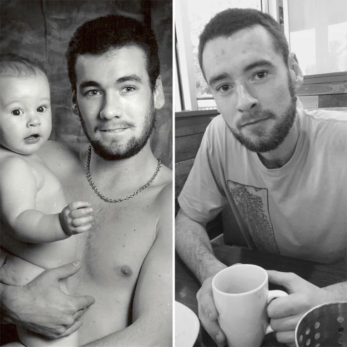 son and dad lookalike pic comparison