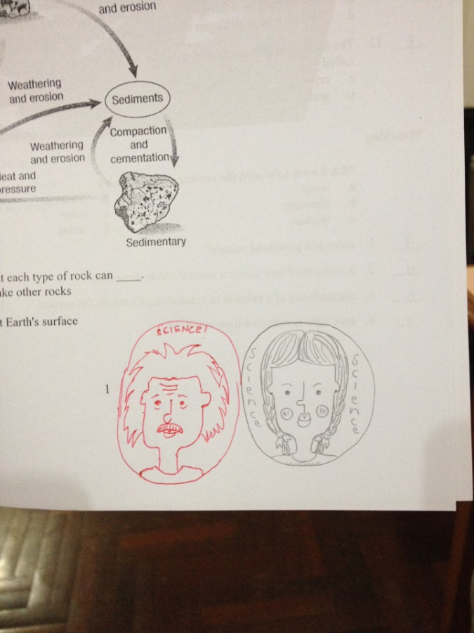 teacher doodles albert einstein