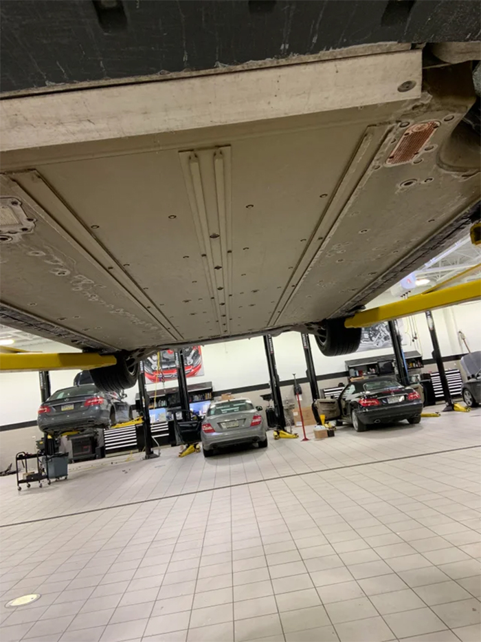 undercarriage of tesla