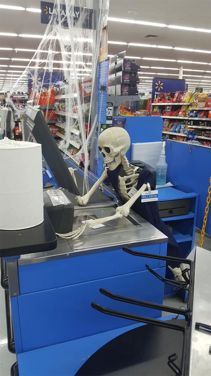 walmart skeleton cashier