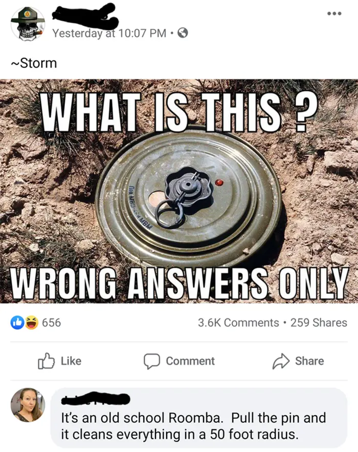 wrong answers only roomba