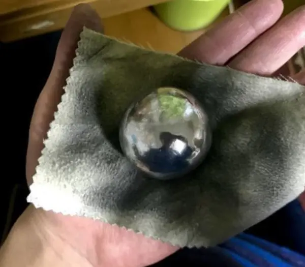 aluminum foil balls being polished