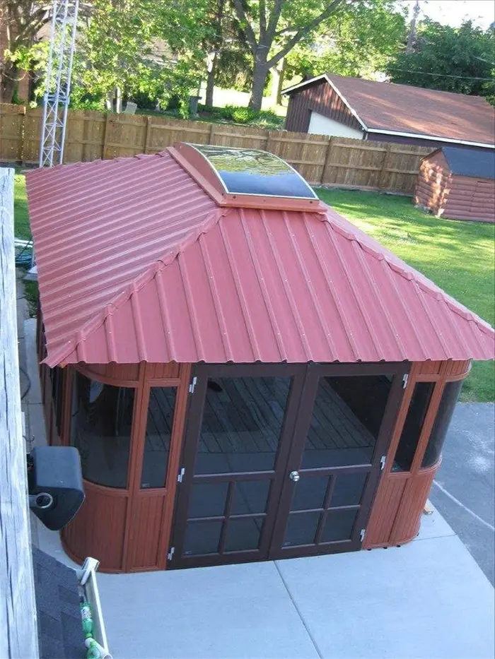 aspen outdoor space roof with skylight