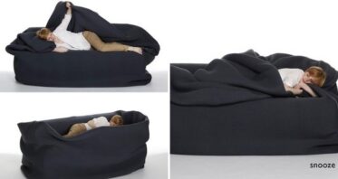 You Can Get A Bean Bag Bed With A Built-In Pillow And Blanket
