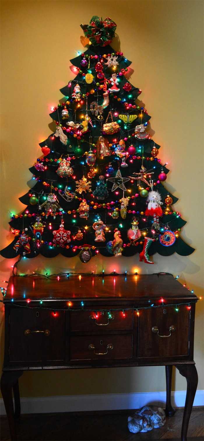 cardboard wall mounted christmas trees