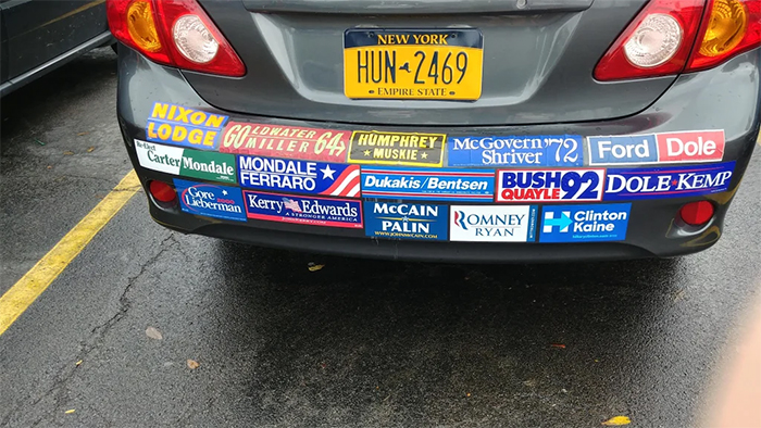 failed presidential candidates car bumper stickers