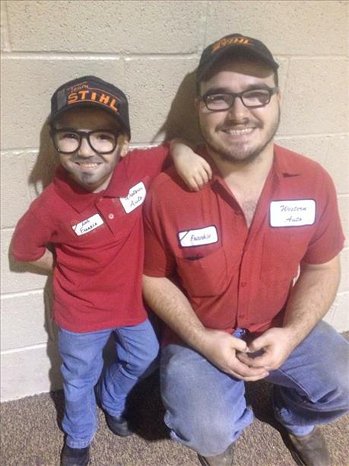 girl dresses up as her dad