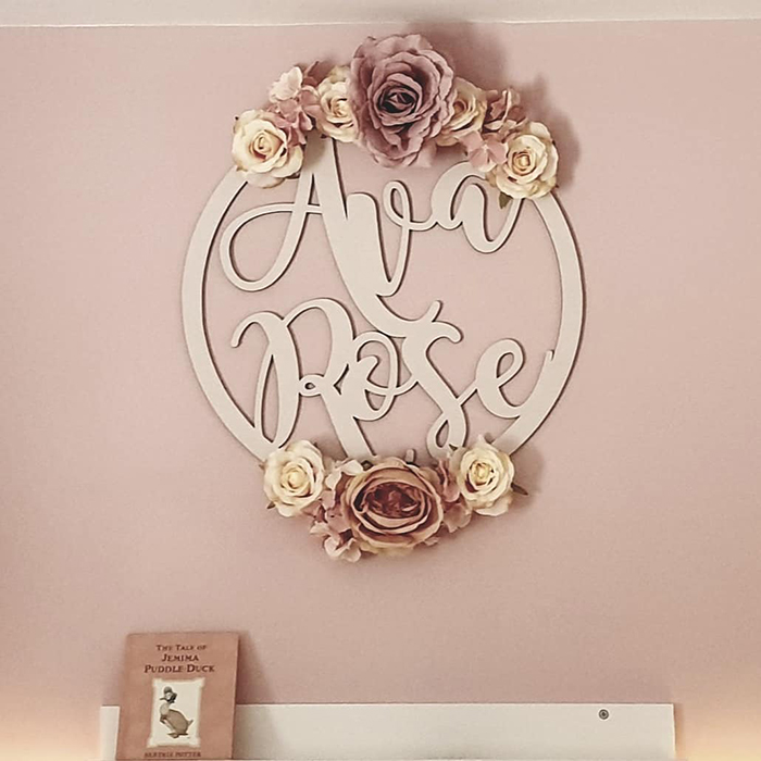 girls name die cut wall decor