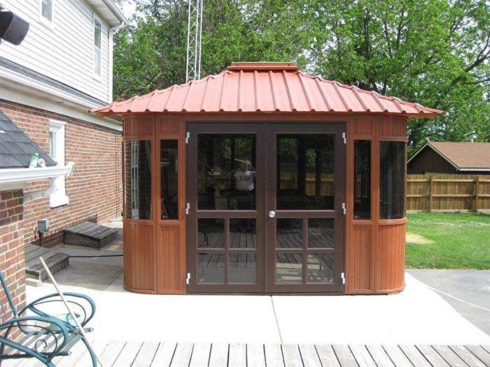 hot tub gazebo dual door entrance