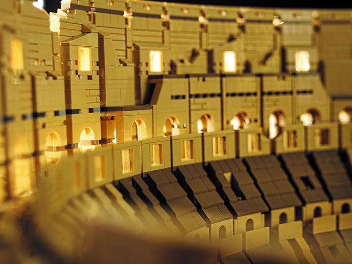 lego roman colosseum inner structure closeup