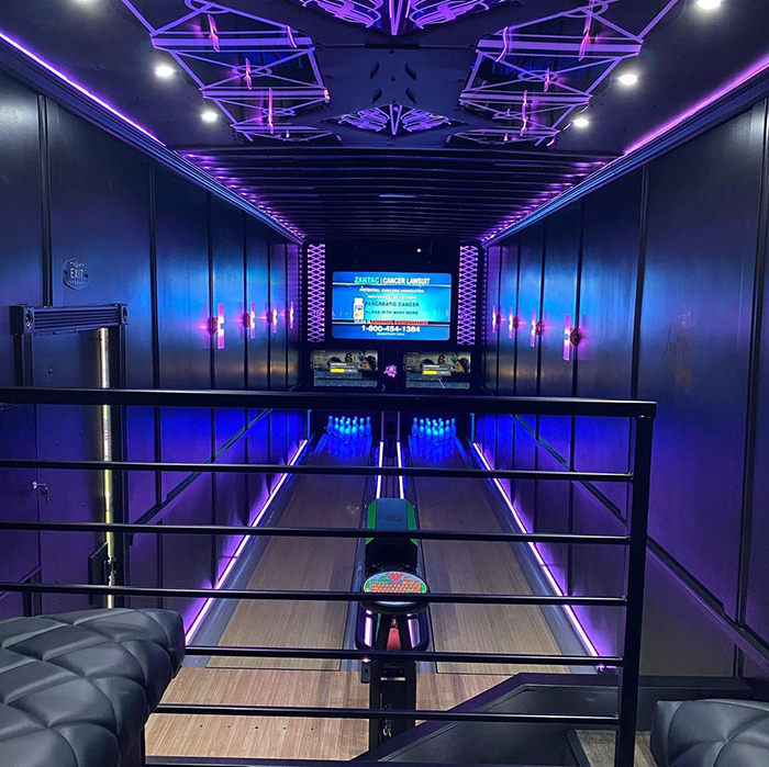 luxury strike bowling playing area