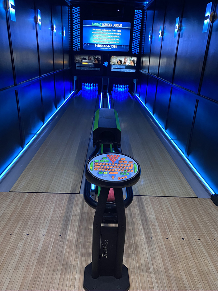 mobile bowling alley machine