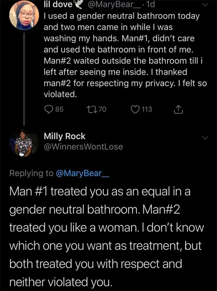 notorious comebacks gender neutral bathroom