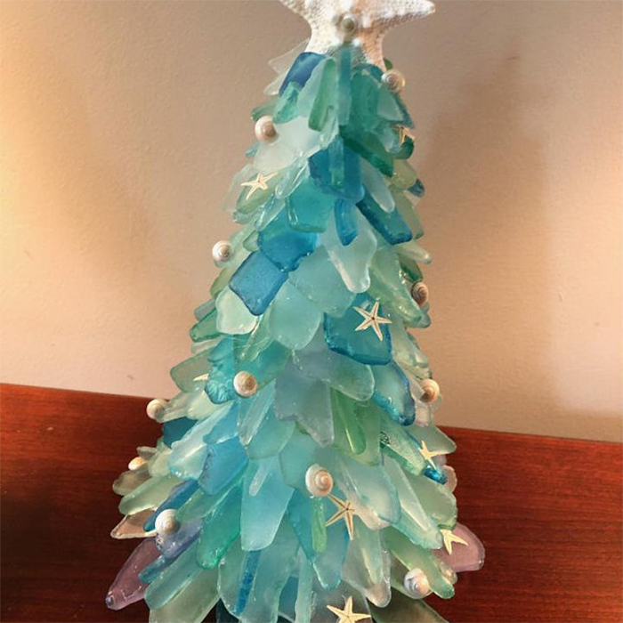 sea glass christmas trees