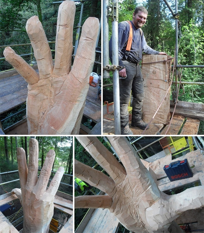 simon orourke tree hand sculpture