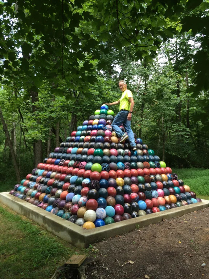 strange collections bowling balls pyramid