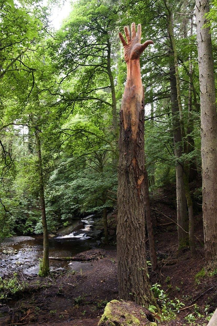 tree hand sculpture