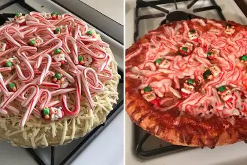 Candy cane pizza