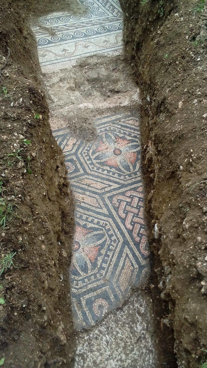 ancient roman mosaic floor with intricate details