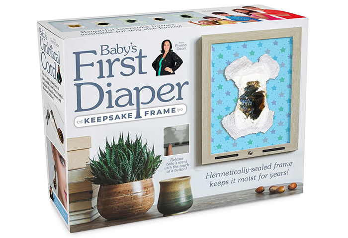 babys first diaper keepsake frame prank gift box front