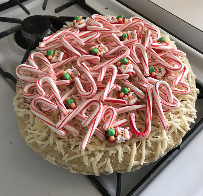 candy cane pizza