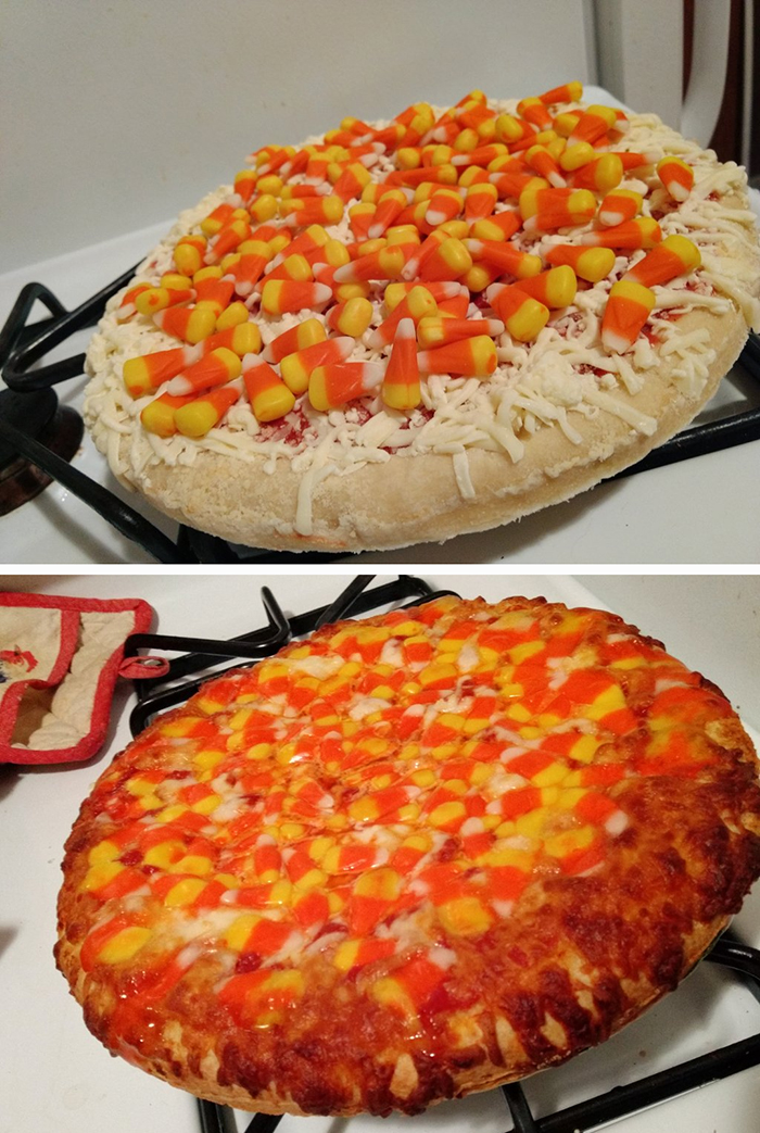 candy corn pizza