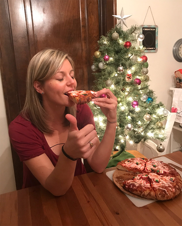 christmas candy cane pizza