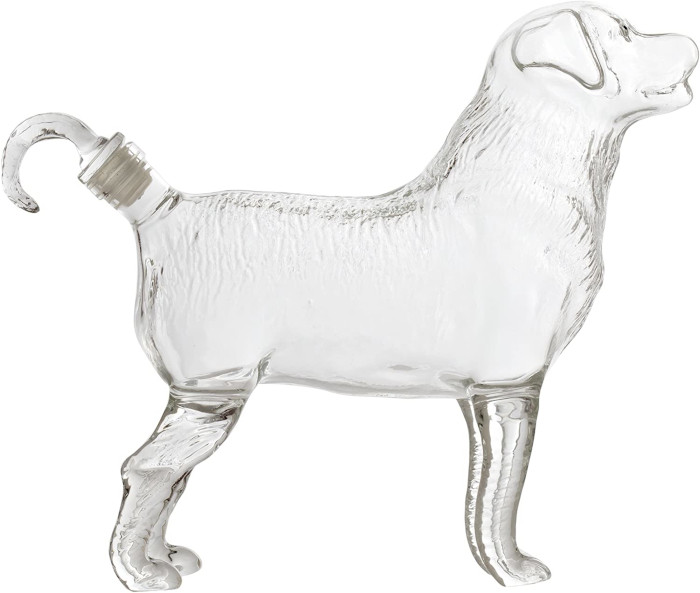details on the boxer dog whiskey decanter