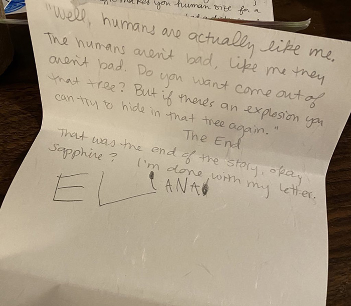 eliana letter to sapphire about moving to another house continuation