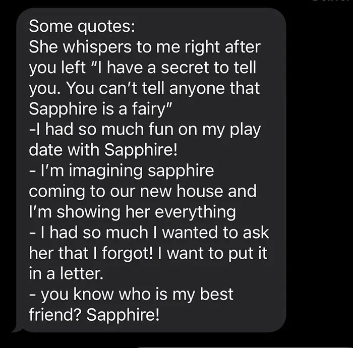 eliana parents text message to sapphire