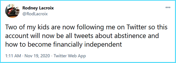 funny parenting tweets financially independent