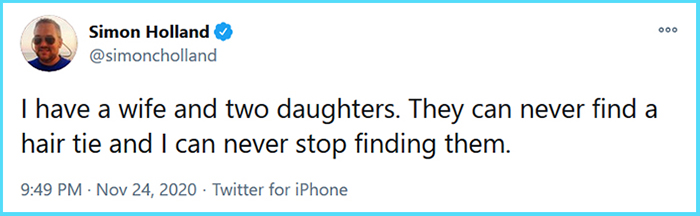 funny parenting tweets lost hair tie