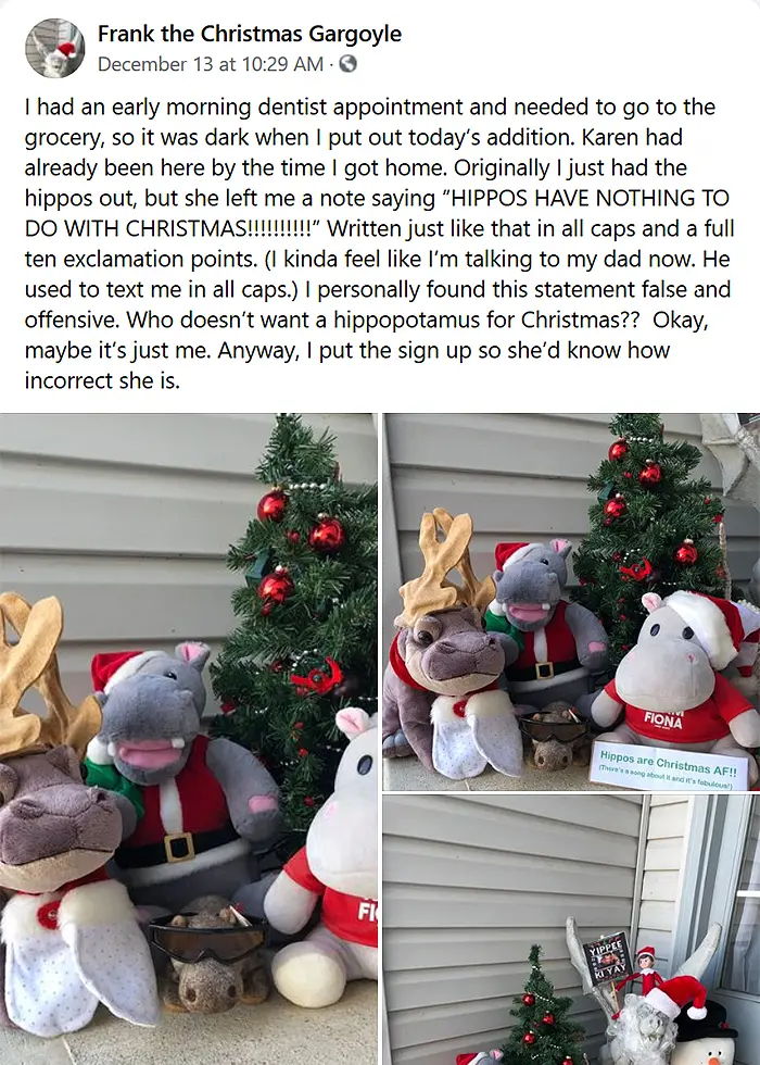 hippo stuffed toys christmas decors