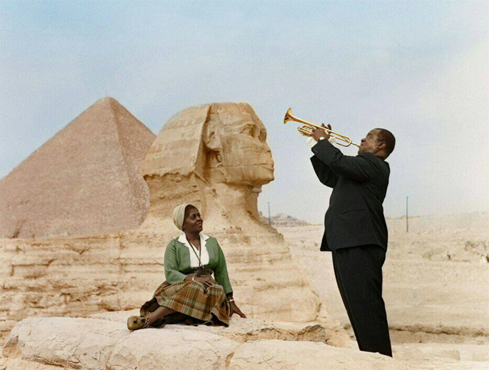 louis armstrong and wife in egypt