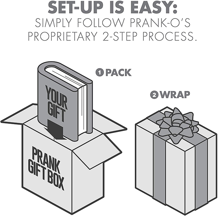 prank gift box two-step setup process