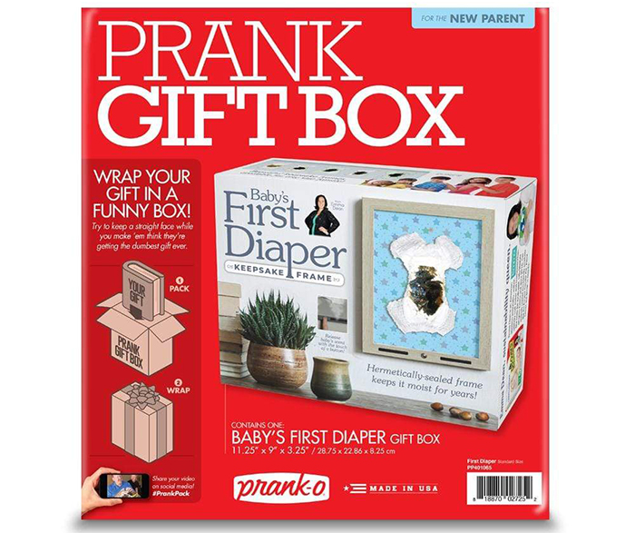 babys first diaper keepsake frame pranko prank gift box