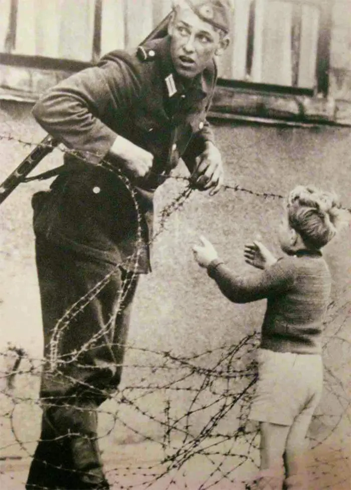 rare photos german soldier helps boy