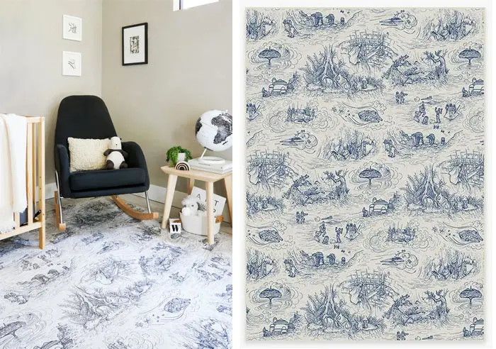 ruggable star wars themed rug toile blue