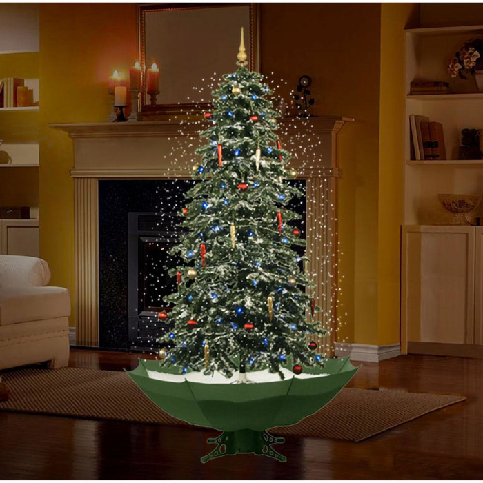 simulation of snowing christmas tree