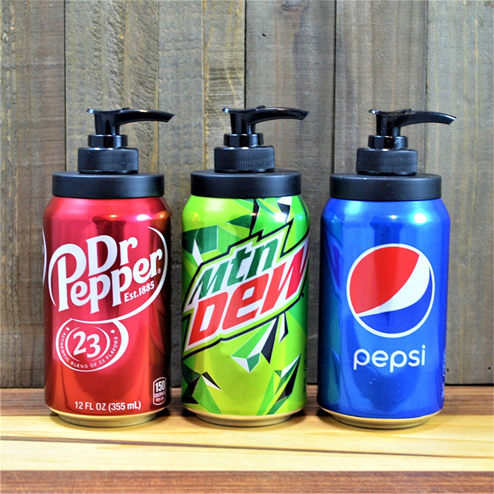 soda can soap dispensers