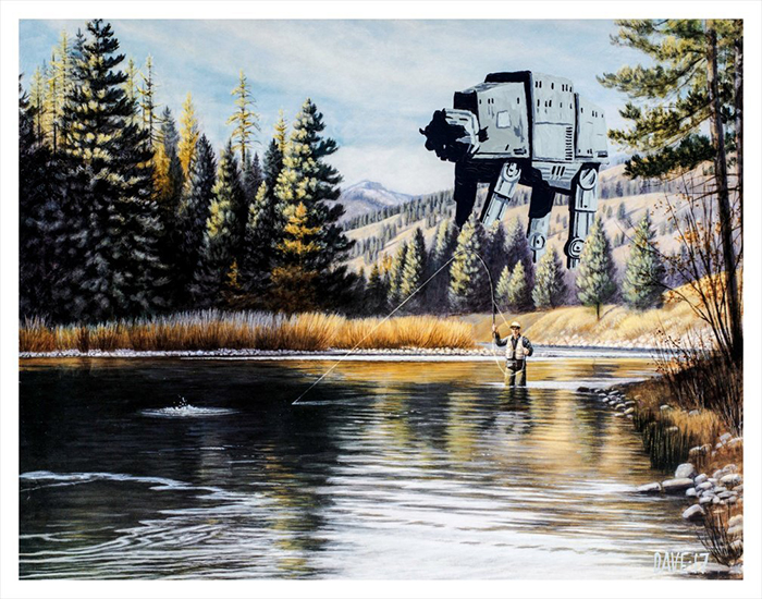 imperial walker fly fishing painting by arrowhead vintage and goods