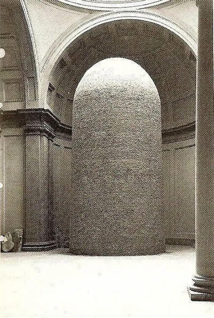 staue of david encased in bricks