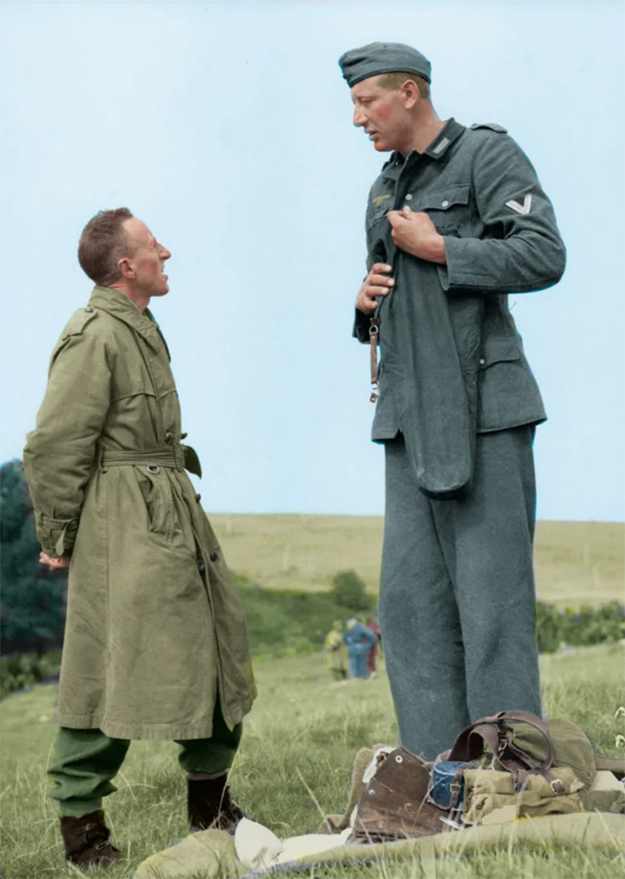 tallest nazi soldier surrenders to canadian army