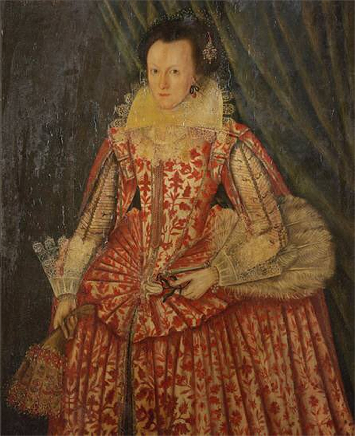 the lady in red 1618 painting